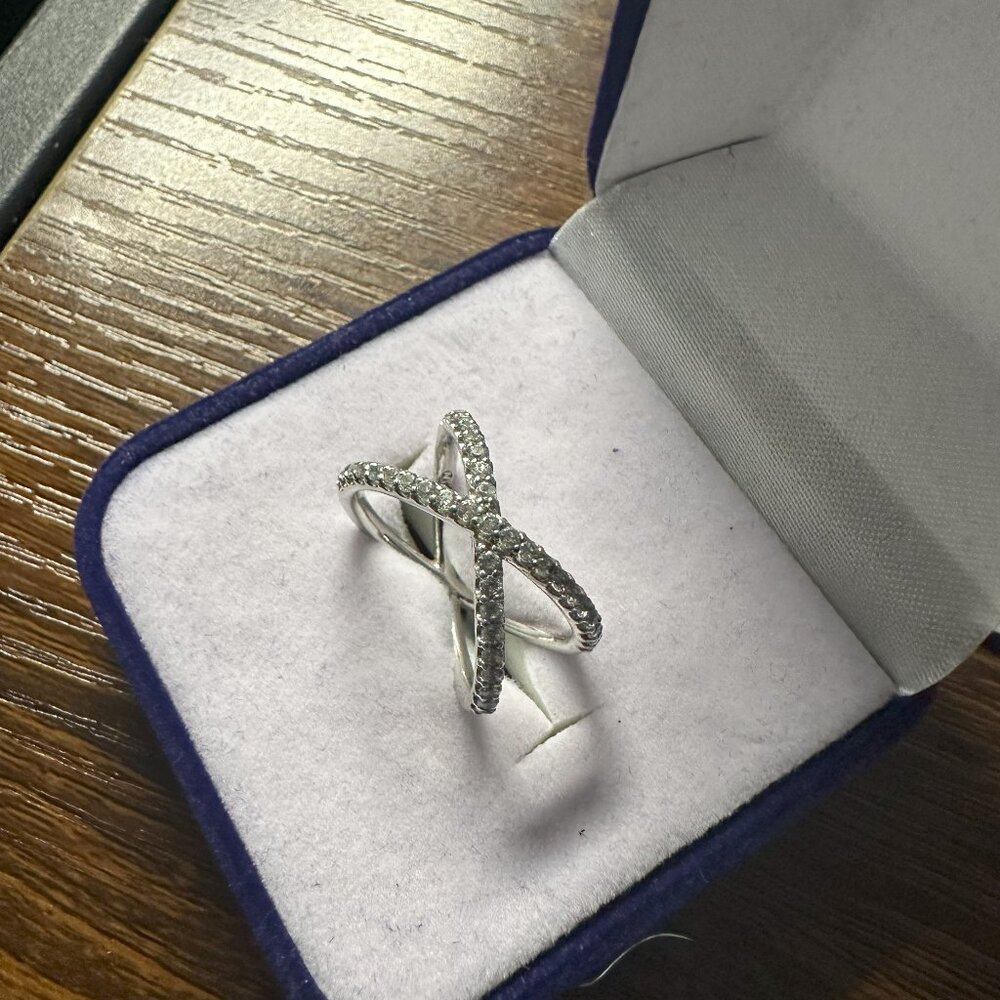 Nadri Crossover Ring, size 6, Brand new, Cubic Zerconia, Sterling silver